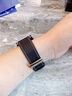 istrap苹果手表表带真皮爱马仕同款牛皮适用apple watch手表带S11/10/9/8/7/6/SE男女士iWatch ultra2/3 栗棕白线丨银色配件 44/45/46MM表盘【适用Wa 实拍图