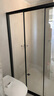 九牧（JOMOO） 【定制】极简整体淋浴房一体式浴室隔断一字型屏风三门联动E16  雅黑 光玻1.4-1.49m（高2m） 实拍图