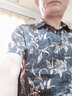 CJZ衬衫男短袖桑蚕丝商务印花中年爸爸绸缎轻奢高档真丝衣服花衬衣男 黑色 L (175) 实拍图