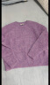 百图betu女装秋冬新款毛衣紫藤花圆领落肩长袖羊毛毛衣女2310T26 紫色 M 晒单实拍图