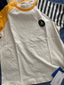 MQDMINI童装儿童短袖男童夏装T恤小童休闲撞色袖上衣宝宝衣服 条纹AB袖黄色 130 实拍图