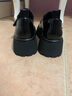 达芙妮官方 厚底乐福鞋女春季2025新款复古学院jk鞋子女增高黑色小皮鞋 经典黑【跟高6CM】 37 实拍图