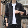 JEEP SPIRIT吉普外套男潮流春秋季夹克男士立领修身衣服 黑色 L  实拍图