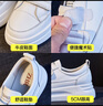 ZHR小白鞋女质感牛皮帮面女鞋厚底增高显瘦休闲鞋女经典魔术贴百搭运动鞋 AH109 白色 35 实拍图