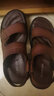 意尔康男鞋羊皮舒适休闲沙滩鞋露趾两穿凉拖鞋 96655W 棕色 44 实拍图