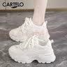 卡帝乐鳄鱼老爹鞋女鞋春季运动休闲鞋增高跑步鞋子女 1414 米色 35 实拍图