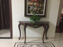 麦帝罗 欧式玄关桌 玄关桌欧式实木玄关台雕花装饰门厅柜客厅隔断 1_140cm实木色 实拍图