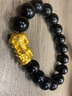 老庙黄金手链足金男女士貔貅转运珠手串情侣款节日礼物送男友父亲长辈 【元宝貔貅】约2.3g 实拍图