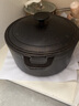 老式铸铁炖锅 汤锅 传统生铁锅 焖烧锅 荷兰锅 无涂层铸铁锅 26cm炖锅（铁盖）3-5人用 26cm 实拍图