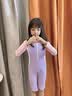美津浓（MIZUNO）儿童泳衣女孩连体长袖防晒冲浪服男训练速干温泉游泳装A3416紫160 实拍图