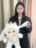 珍妮象变身戴帽兔子可爱毛绒玩具小白兔公仔玩偶可爱女孩抱生日礼物娃娃 独角兽背包兔 胖版全长约45厘米 实拍图