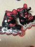 美洲狮（COUGAR）轮滑鞋儿童闪光溜冰鞋男女滑冰旱冰鞋女轮滑鞋男童 黑红单闪套装 S(可调26-30码) 实拍图