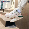 FILA FUSION斐乐潮牌KICK板鞋男鞋新款时尚休闲鞋踢板鞋潮 初雪白/暗绿-PC 40.5 实拍图