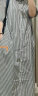无印良品（MUJI）女式 棉桑蚕丝 短袖连衣裙 裙子 长裙 BC05CC3S 黑色条纹 L-XL 实拍图