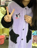 妍艺诗睡衣女冬小怪兽珊瑚绒加厚夹棉家居服套装玉桂狗睡袍女睡裙 库洛米【睡袍+裤子】 L/XL【推荐125-185斤】 实拍图