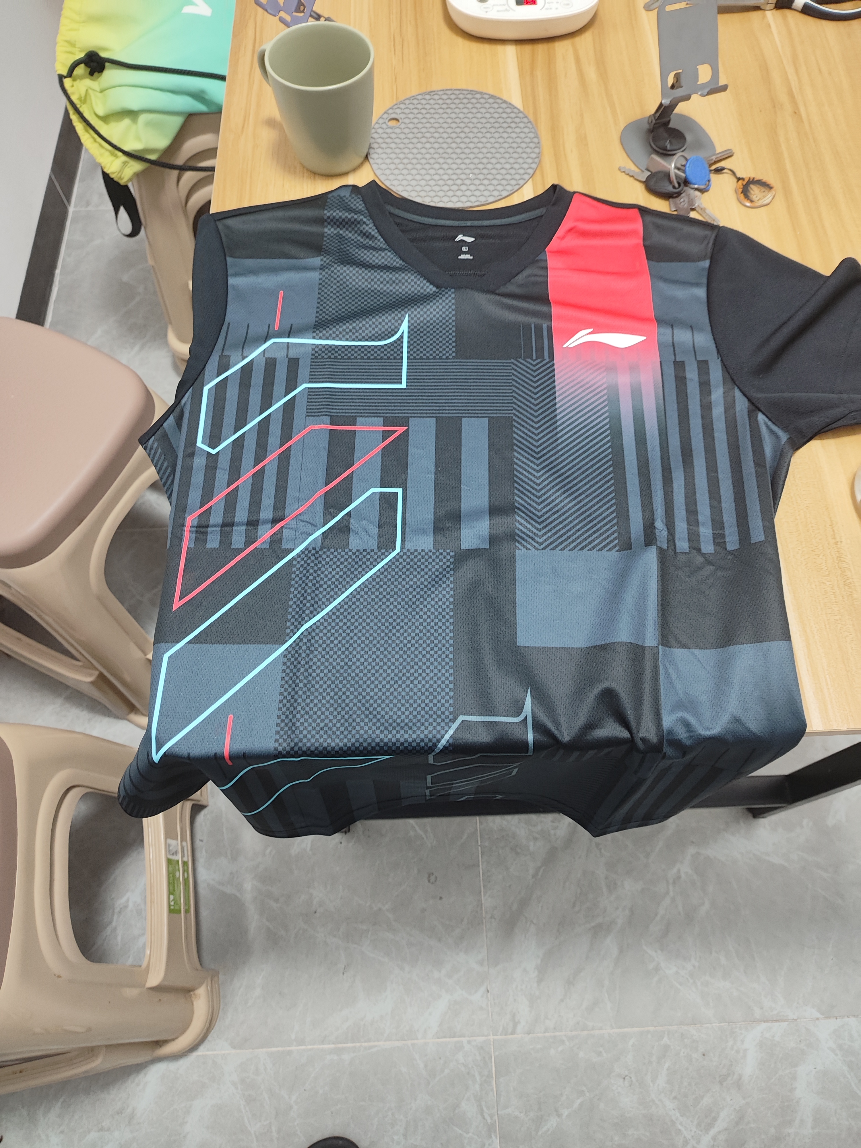 李宁（LI-NING）羽毛球服男女款速干凉爽比赛上衣百搭运动T恤团队服 L  实拍图
