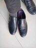 蜘蛛王男鞋2025秋季新款商务休闲鞋男士韩版真皮皮鞋男百搭潮流鞋子 黑色套脚 38 实拍图