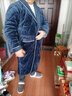 曲果（QUGUO）情侣睡衣冬季三层珊瑚绒夹棉女士加长款男士睡袍加厚保暖冬天浴袍 9849女款-豆沙粉 L 实拍图