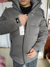以撒保罗（YISABAOLUO）羽绒服男士冬季外套短款连帽2025新款休闲加厚保暖中青年爸爸冬装 灰色 3XL (135-150斤） 实拍图