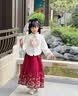 女童国风冬装马面裙套装过年拜年服冬季儿童秋冬新年汉服喜庆唐装 裙子+上衣+披风 130 晒单实拍图