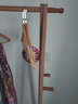 L&S 衣架落地实木卧室挂衣架衣帽架子简约现代带挂钩鞋架置物架MJ16 【榉木款】原木色 100厘米 实拍图