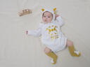 福贵儿定制满月宝宝衣服龙年婴儿百天照亲子装纯棉新生儿龙百日服连体衣 2705护肚长三角爬-有袜帽 66cm 实拍图