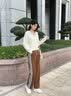香影连帽拉链针织开衫女2026秋季新款气质慵懒米色长袖毛衣外套 米色 S 实拍图