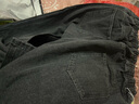 威觉（WEIJUE）牛仔裤男秋冬季装裤子男士新款宽松直筒工装阔腿休闲裤九分长裤 黑灰色 4XL 实拍图