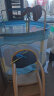 曼迪卡威（Mdikawe）蹦蹦床室内家用儿童宝宝弹跳跳床小孩玩具成人健身带护网 撞色烤漆单杠款蓝/直径1.5米 加厚护网/吸盘静音防滑腿 实拍图