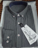 罗蒙（ROMON）条纹长袖衬衫男士韩版修身商务休闲百搭衬衣外套灰色M 实拍图