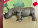 MECHILE仿真动物模型玩具套装野生动物园认知老虎长颈鹿大象犀牛斑马鳄鱼 实心犀牛 实拍图