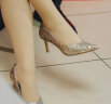 百丽吉娜明星同款高跟鞋女24春季新商场款单鞋婚鞋BDAK3AQ4 金色-跟高6.5CM 35 晒单实拍图