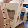 鸿度 屋顶城堡高低床儿童床双层床公主床子母床皮床女孩软包上下同宽 高低床+梯柜+2张床垫 1500mm*1900mm（上下同宽） 实拍图