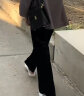 浪莎（langsha）阔腿裤西裤女装春秋季2023高腰垂感直筒高级感显瘦黑色西裤子 晒单实拍图