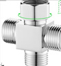 慕乐全铜加厚活接三通一进二出水龙头角阀分水阀三通快接接头转接口分流水管接头配件 三通  内外外 实拍图