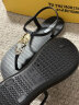 COOLCHAP2024新款凉鞋女软底海边欧式旅游沙滩凉鞋夹趾平跟时装罗马度假鞋 秘境黑 39（建议拍大一码） 晒单实拍图