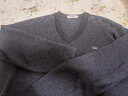 恒源祥100%纯羊毛衫男士V领加厚毛衣鸡心领男装15213601 兰黑 190/104A  实拍图