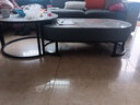 法帝邦岩板茶几客厅家用轻奢现代简约小户型椭圆形网红新款高级感小茶几 [黑架灰柜]120摩登灰+80摩登灰 实拍图