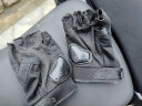PRO-BIKER摩托车手套夏季透气骑士机车手套防摔男女触屏赛车手套电动车手套 04C黑色半指 L 实拍图
