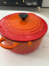 酷彩（Le Creuset）法国进口珐琅锅铸铁22/24/26cm圆形锅汤锅焖蒸炖煮锅煲汤微压锅 【2-4口之家】桔色 22cm 实拍图