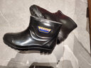 男士短筒雨鞋男 劳保雨靴 水鞋防滑耐磨 冬季钓鱼靴保暖加绒胶鞋 黑色 单层 厚底低筒-无棉套 39 实拍图