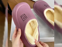 DMPD防水棉拖鞋女款冬季2025新款家居防滑外穿加绒保暖包跟棉鞋男冬天 深紫 38-39 适合（适合37-38） 实拍图