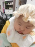 李晨曦（Lichenxi）婴儿帽子女宝宝冬季护耳毛线帽公主可爱萌秋冬天婴幼儿女童针织帽 奶白色 伟五朵花系带毛线帽 头围43-49cm  参考5-24个月 实拍图