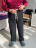 浪莎灯芯绒窄版阔腿裤女休闲裤秋冬2023款百搭时尚小个子加绒直筒裤子 实拍图