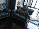 凰城盛世 欧式沙发组合客厅皮沙发轻奢实木皮艺沙发123小户型简欧法式 三人位 组合 实拍图