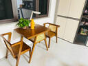 玥都阳台小桌椅三件套实木一桌二椅创意休闲喝茶桌椅组合小户型 胡桃色【藤艺款】 一桌 + 2椅【整装送货上门】 实拍图