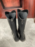 百思图冬商场新款英伦加绒骑士靴不过膝厚底女长筒靴MDC21DG3 黑色 35 实拍图