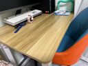 雕图腾 电脑桌台式书桌办公家用电竞学习桌成人简易写字双人长条小桌子 【促销款】白+木纹80*50*74cm 实拍图