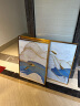 水竞（S.J.A） 油画客厅沙发背景墙装饰画现代简约挂画抽象壁画九鱼图 年年有余-土豪金(金属框) 50*70*2+90*70(搭2.5-3米沙发） 晒单实拍图