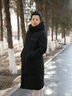 雪中飞中长款过膝羽绒服女加厚保暖冬装外套2025新款时尚百搭防寒服女装 黑色 2XL (175) （125-135斤） 实拍图
